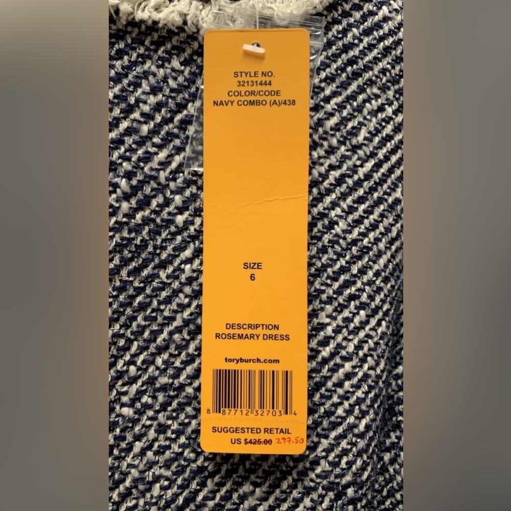 Tory Burch Rosemary Dress Jeweled Tweed Size 6 - Picture 2 of 9